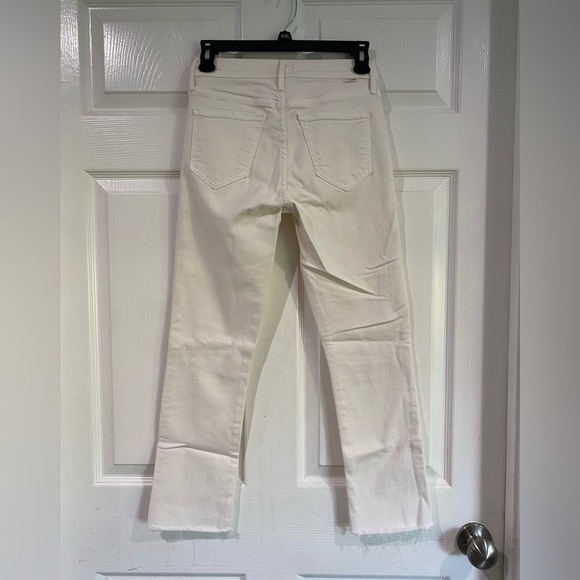Mother The Rascal Crop Fray Jeans In Cream Puffs Size 25 Casual Trendy Preppy - Picture 9 of 15